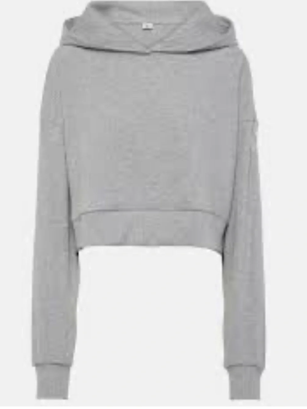 🌷❄️ALO Muse cropped Gray Hooded Ribbed Knit HOODIE